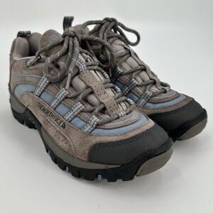 The North Face X2 Gray Leather Suede Blue & Black Trim Women’s Outdoor Size 7
